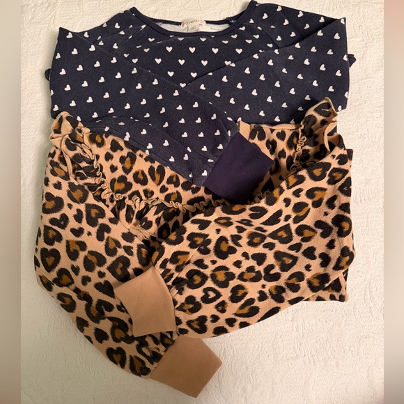 Set of 2 Crewcuts Girls Ruffle Sweatshirts Size 6-7 Cheetah & Polka-Dot - Picture 6 of 9